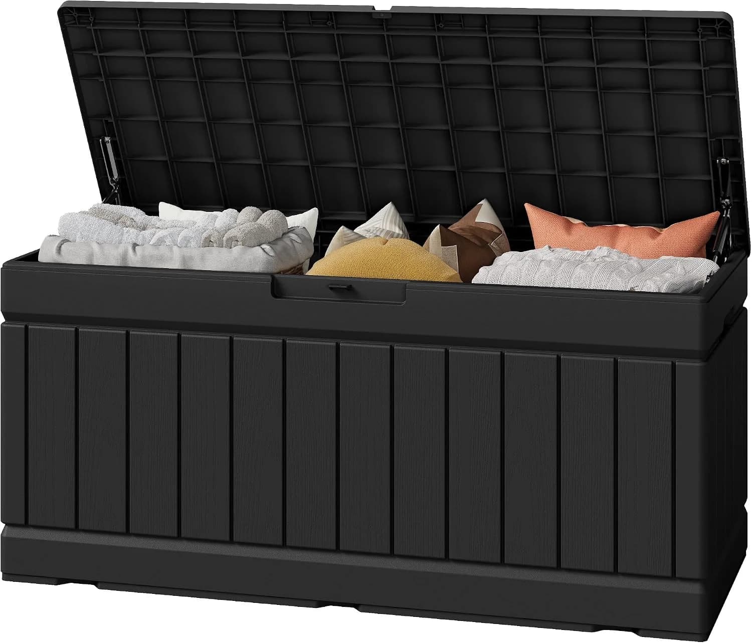 Greesum Outdoor Storage Box 82 Gallon Storage Bin with Lid for Patio Furniture, Garden Tools, Pool Supplies, Waterproof