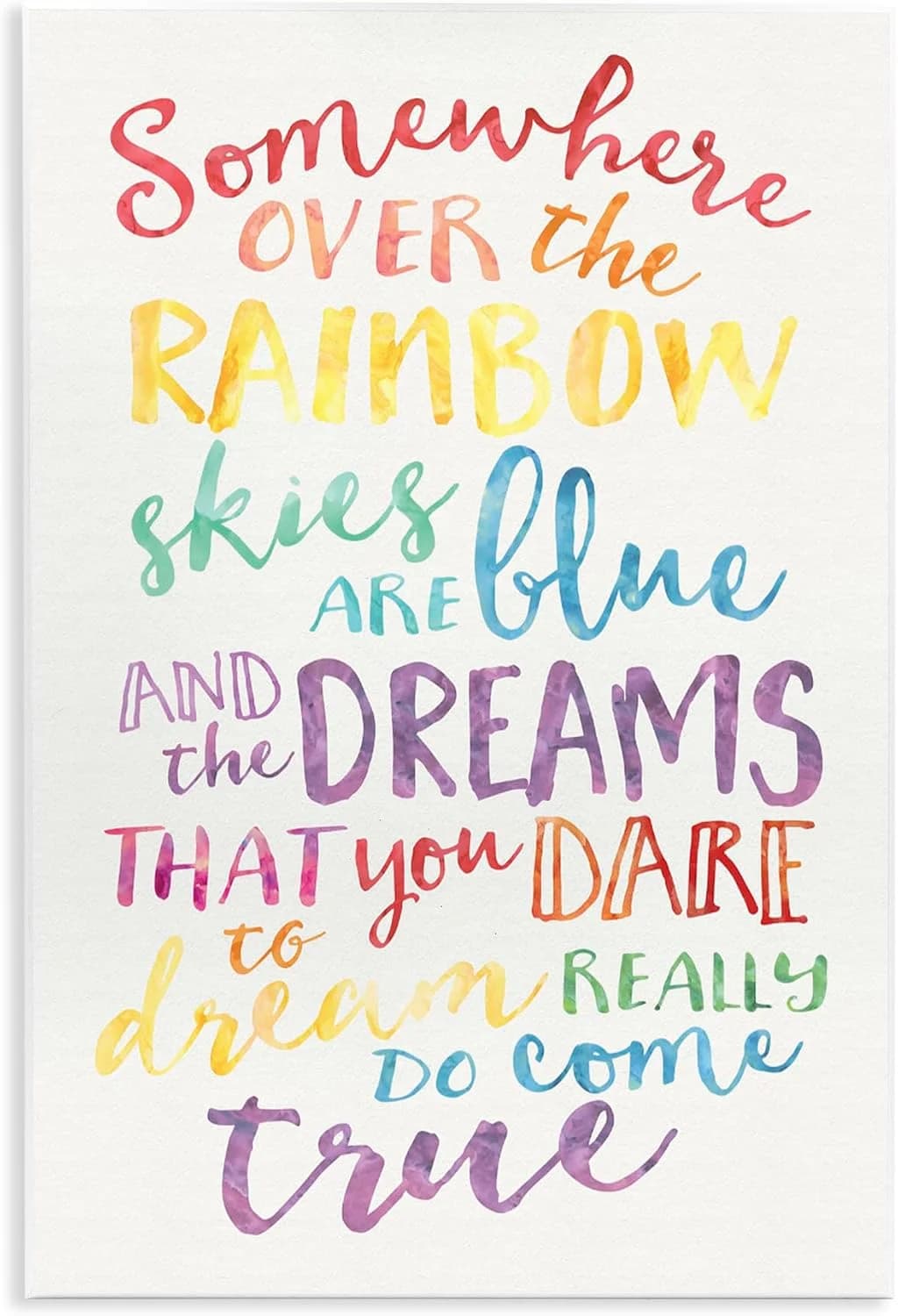 The Kids Room by Stupell Somewhere Over The Rainbow Watercolors Wall Plaque, 10x15, Design by Artist Erica Billups
