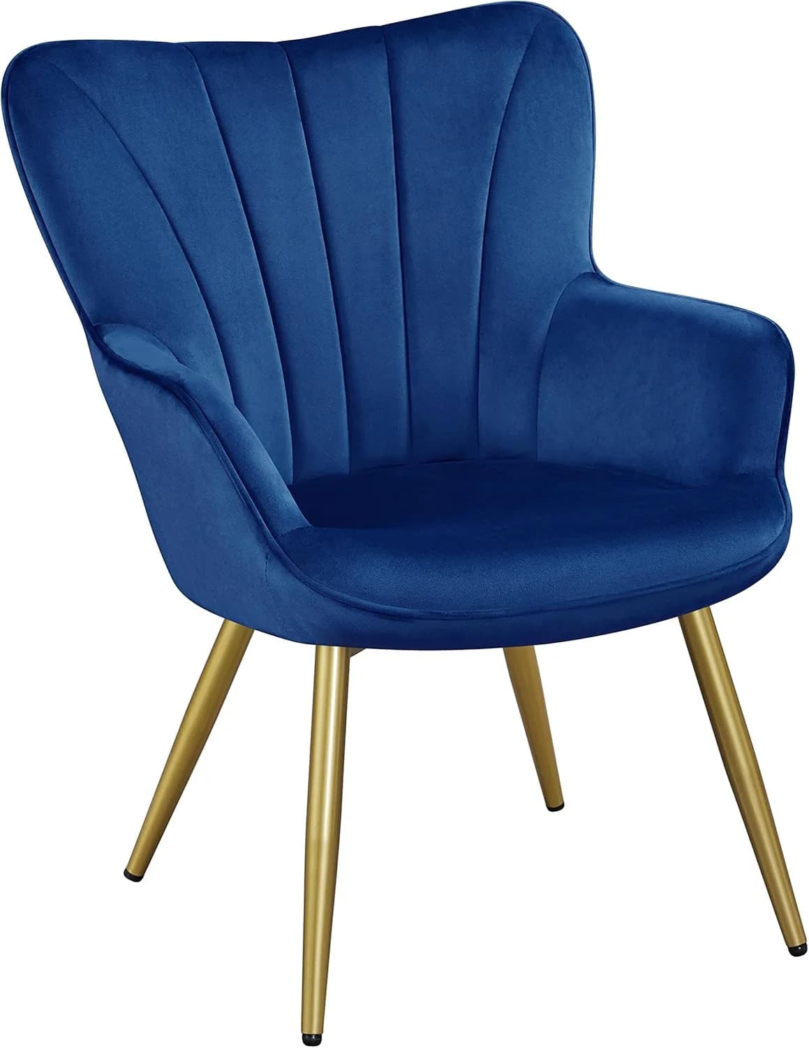 Yaheetech Accent Chair, Upholstered Armchair with Metal Legs, Blue