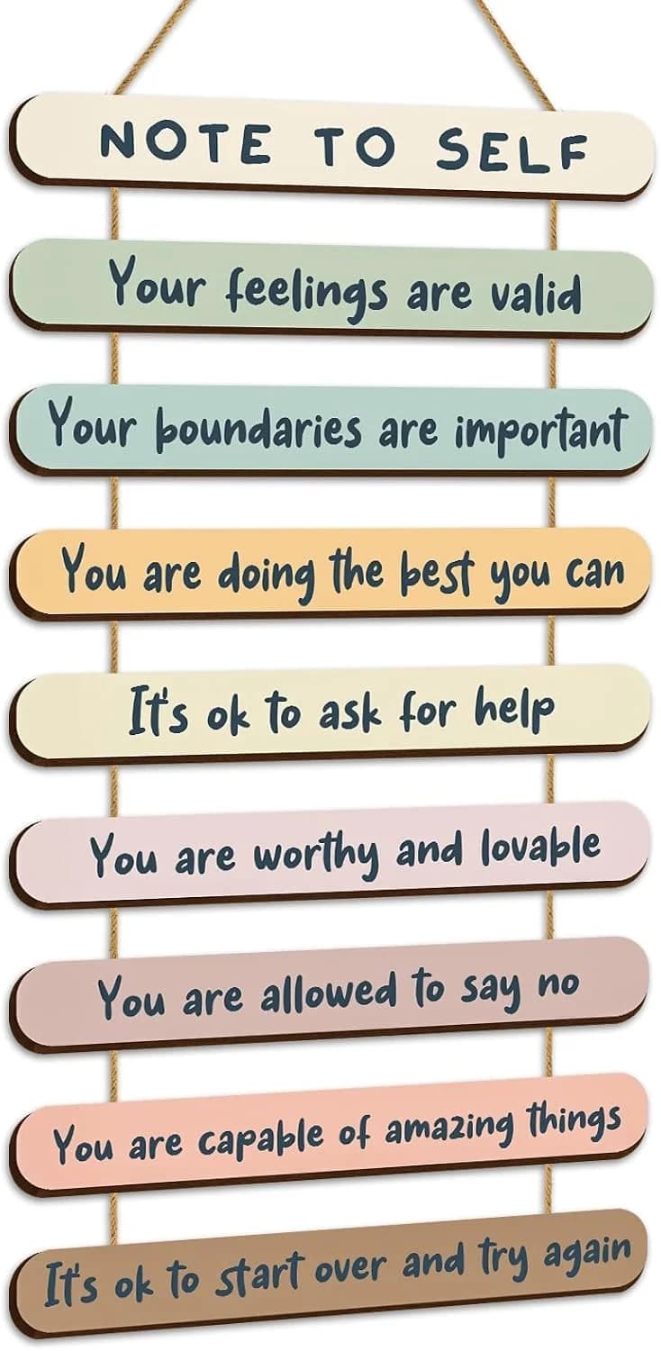 Yookeer Mental Health Reminders Wall Art Decoration,Pastel Color