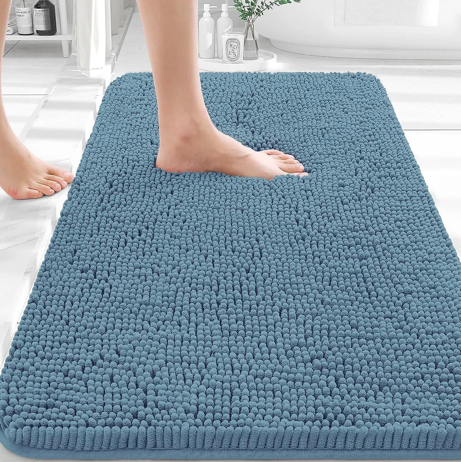 OLANLY Bathroom Rugs 30x20, Extra Soft Absorbent Chenille Bath Rugs