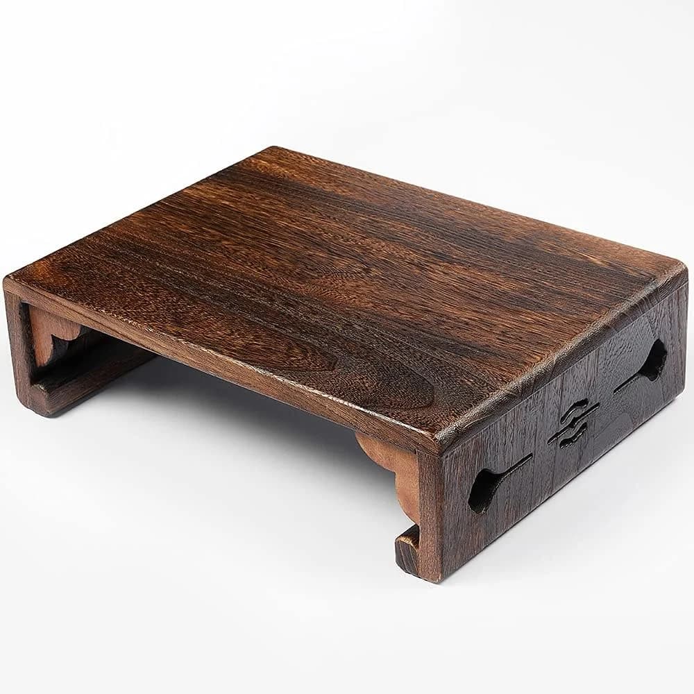 Low Wood Stool, Rectangular Bed Step Stool, Large Surface Step Ladder for Kitchen & Bathroom, Foot Rest Stool Under Desk