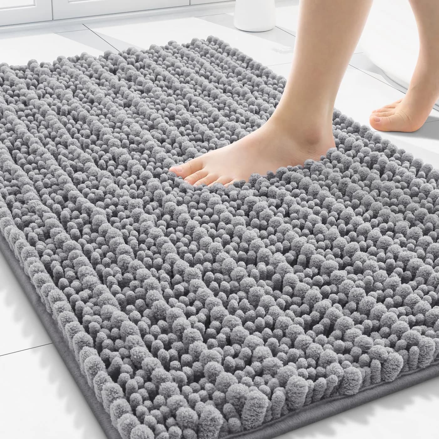 Smiry Bathroom Rugs 30X20, Extra Soft Rubber Backing Chenille Bath Mats