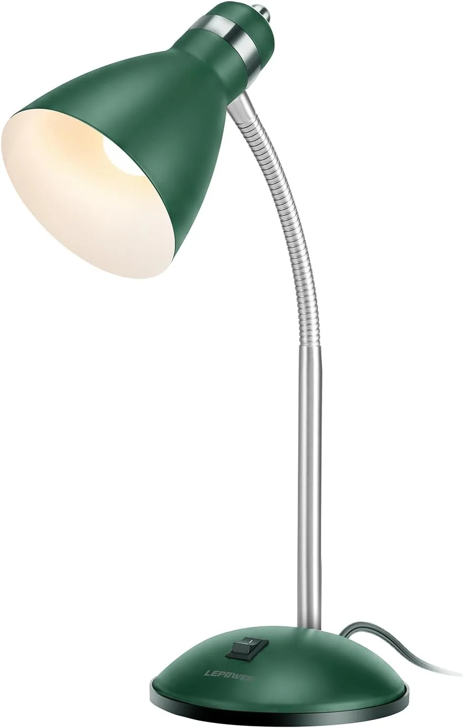 LEPOWER Metal Desk Lamp, Adjustable GooseNeck Reading Light for Bedroom