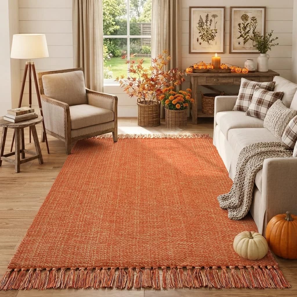 Collive 4' x 6' Living Room Area Rug, Fall Modern Comfy Bedroom Rugs