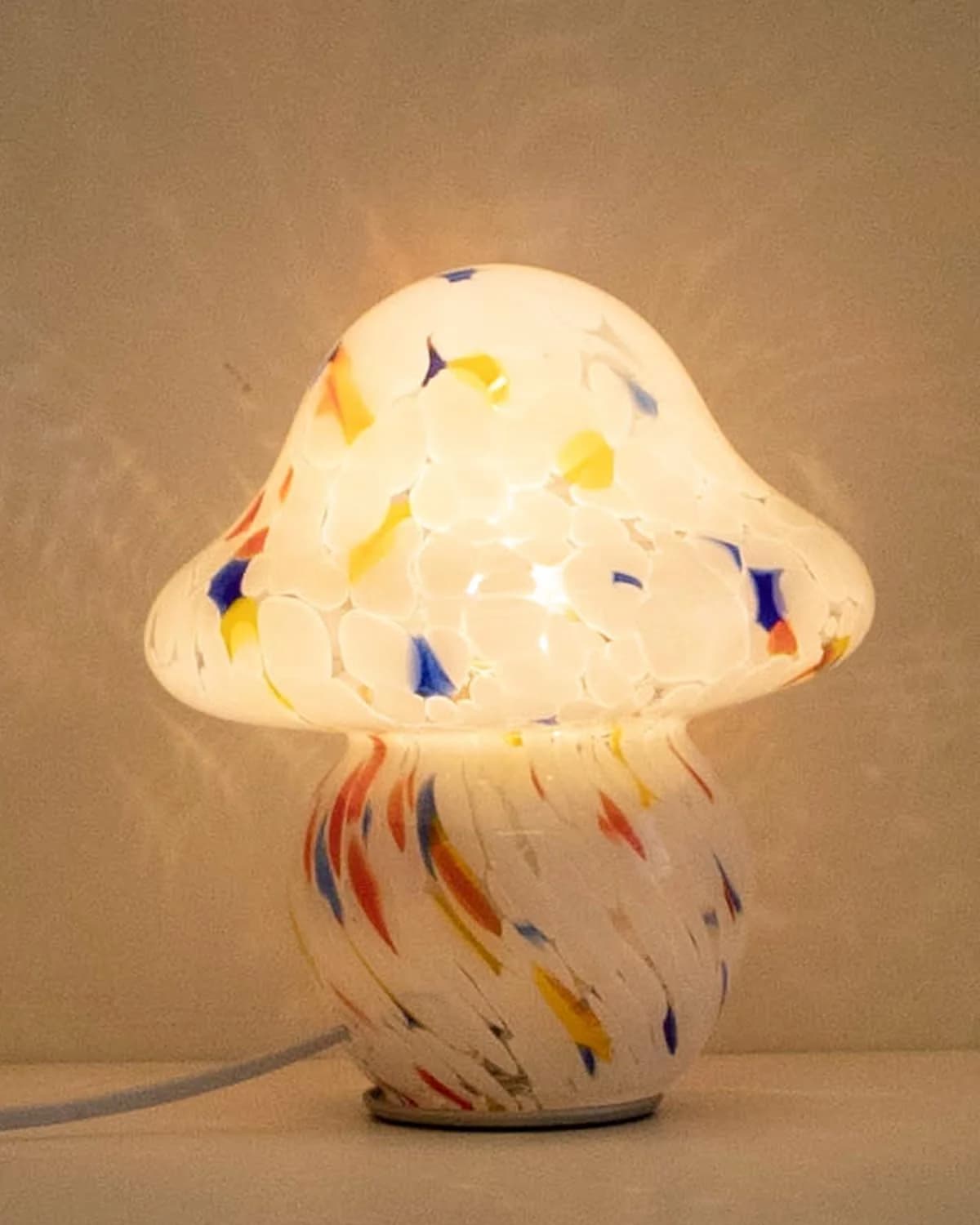 HEQET Mushroom Lamp for Bedroom,Mid Century Modern Lamp for Nightstand, Dimmable Retro Egg Tart Bedside Small Lamps,Uniq