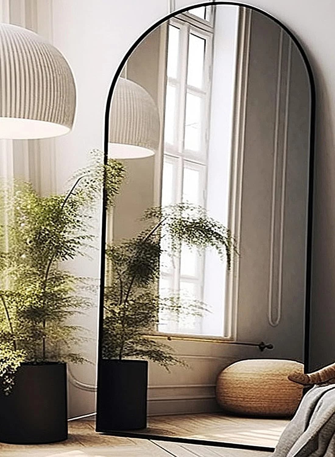 BEVERDY Arched Floor Mirror, 41" x 81" Oversized Full Body Mirror, Freestanding, Arch Mirror, Wall Mounted for Bedroom,