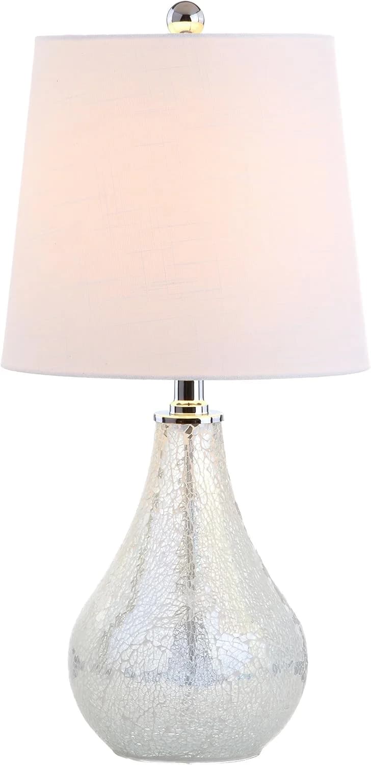 JONATHAN Y Mona Coastal Mini LED Table Lamp 20" Bedside, Mosaic White