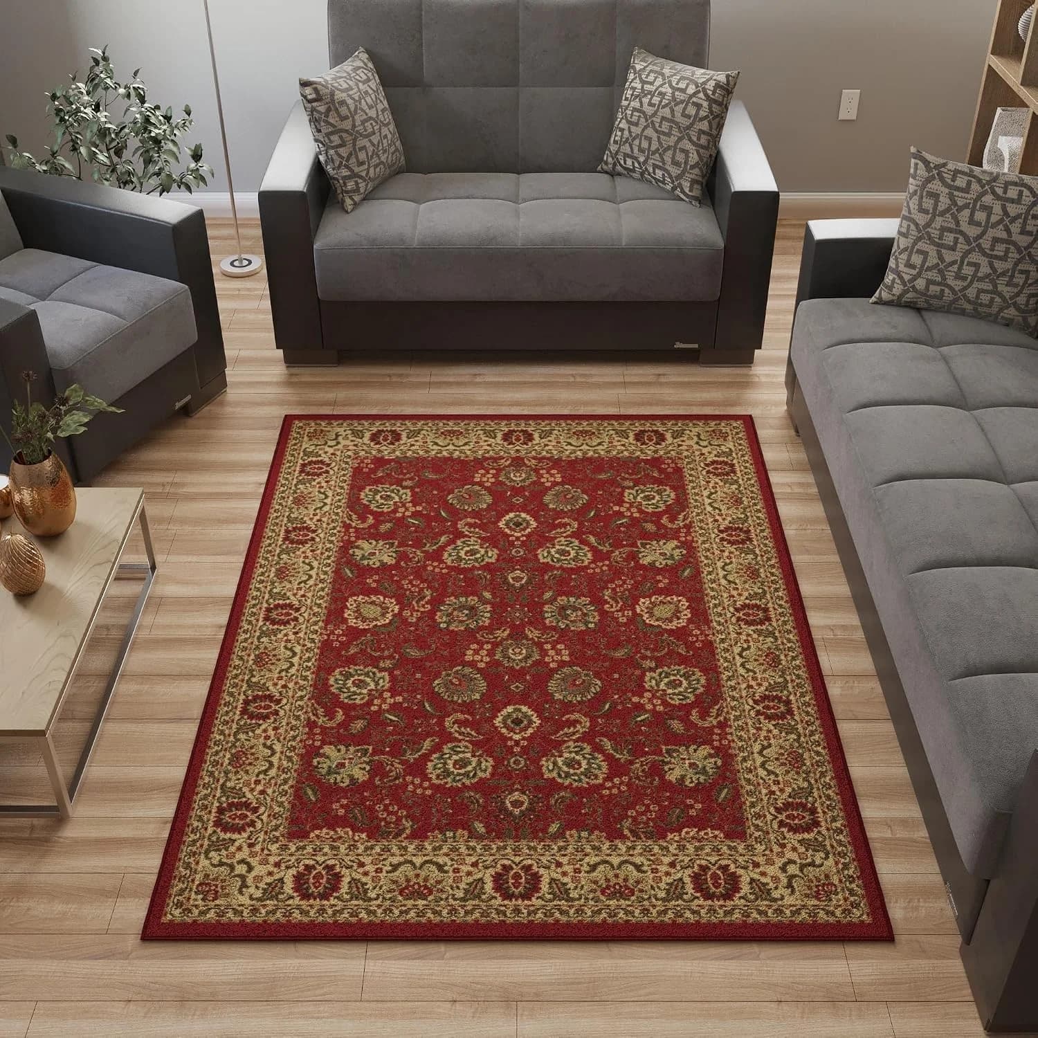 Ottomanson Oriental 5x7 Living Room Rug – Non-Slip Area Rugs