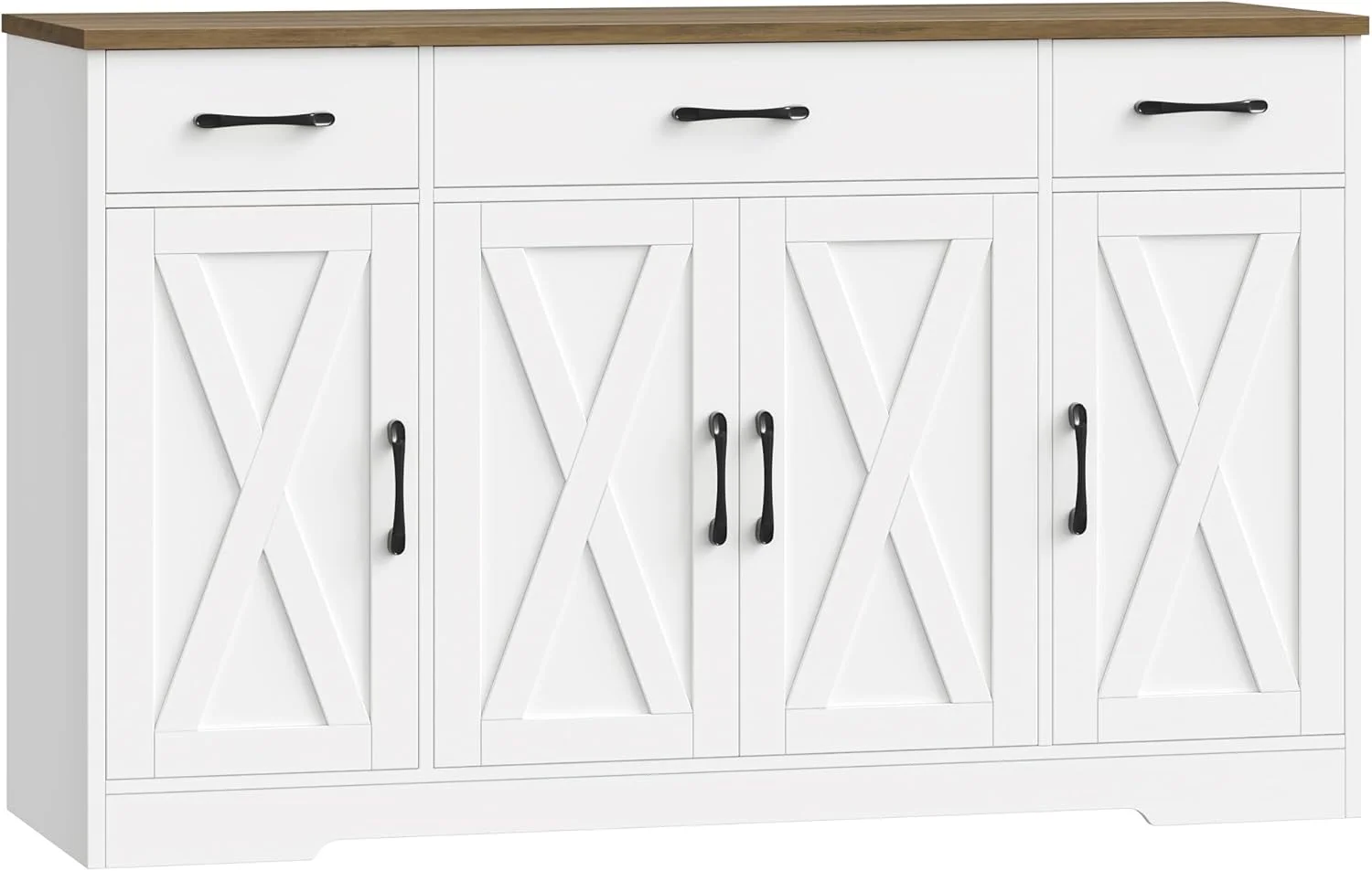 HOSTACK Kitchen Buffet Sideboard Storage Cabinet, Coffee Bar Cabinet, White