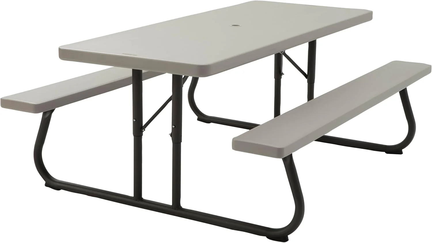 LIFETIME 6‑Foot Folding Picnic Table, Outdoor Portable Bench Seating for 8, UV‑Protected HDPE, Powder‑Coated Steel Frame