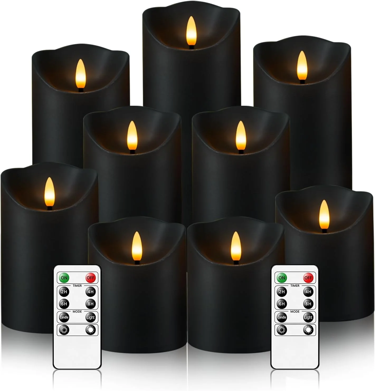 Nimiko Flameless Candles with Remote, Battery Operated Flickering Flameless Candles, LED Candles with Timer 2/4/6/8H, wi