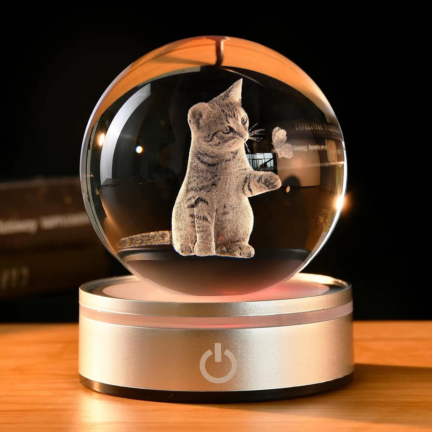 IFOLAINA Cat Lovers Gifts for Women Decorative Cat Glass Sphere Night Light