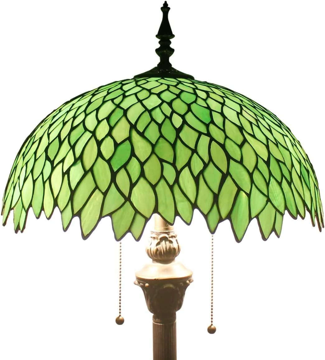 WERFACTORY Tiffany Floor Lamp 64 Inch Stained Glass Standing Reading Light
