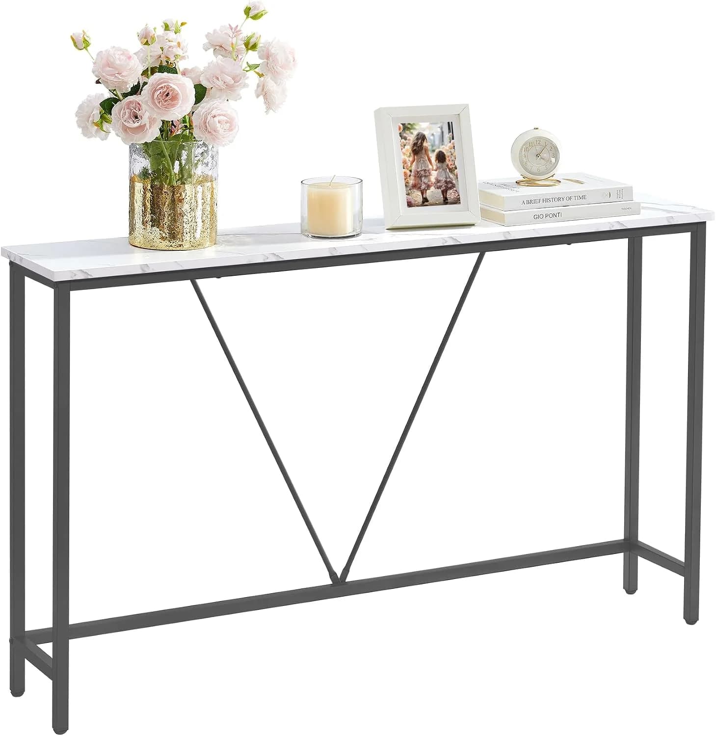VASAGLE 47.2 Inches Console Sofa Table, Narrow Entryway Table