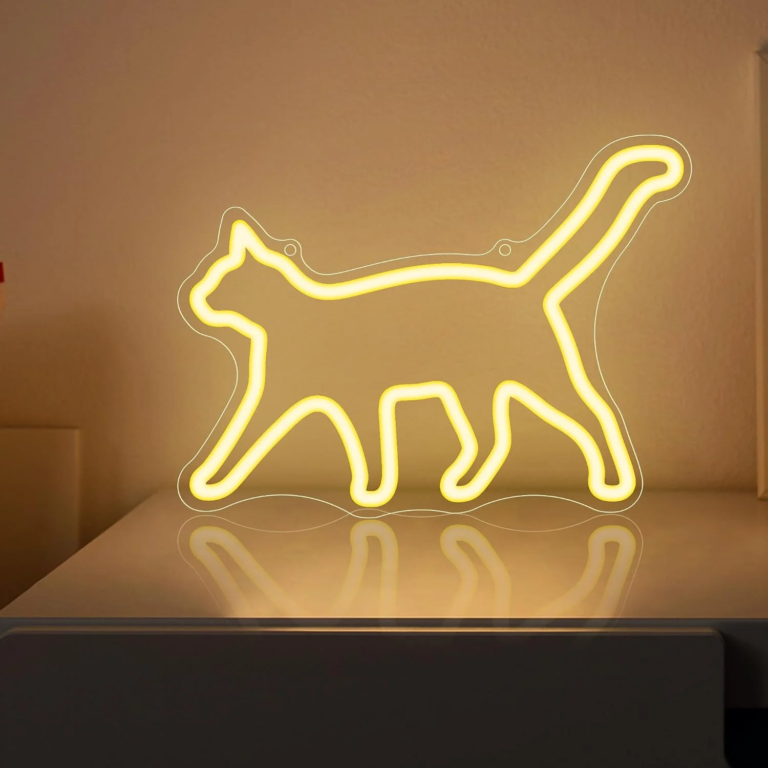 CoolGift Mart Cat Neon Sign, Cat Lamp Wall Decor, Dimmable Birthday Party Decorations for Home, Patio, Garden, Bars, Res
