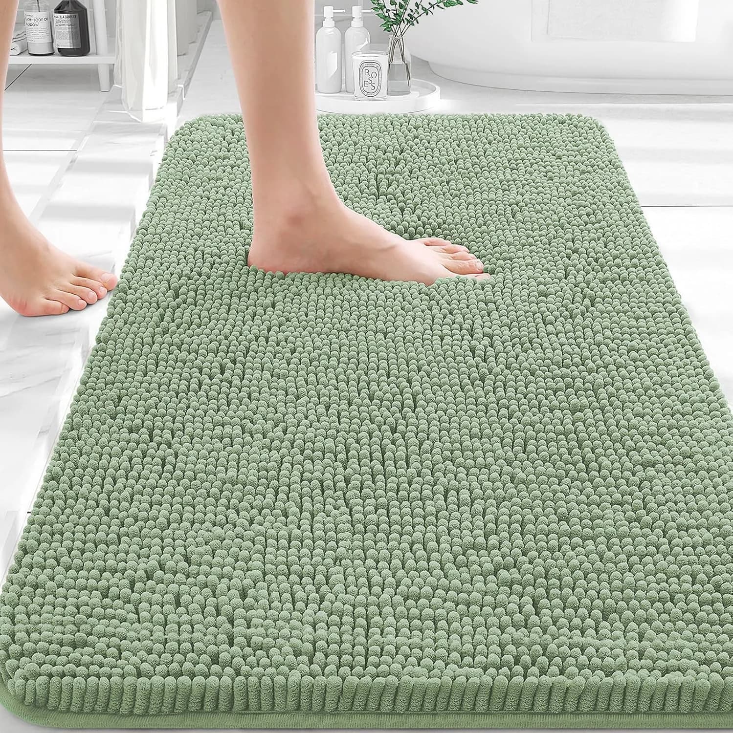 OLANLY Bathroom Rugs 30x20, Extra Soft Absorbent Chenille Bath Rugs