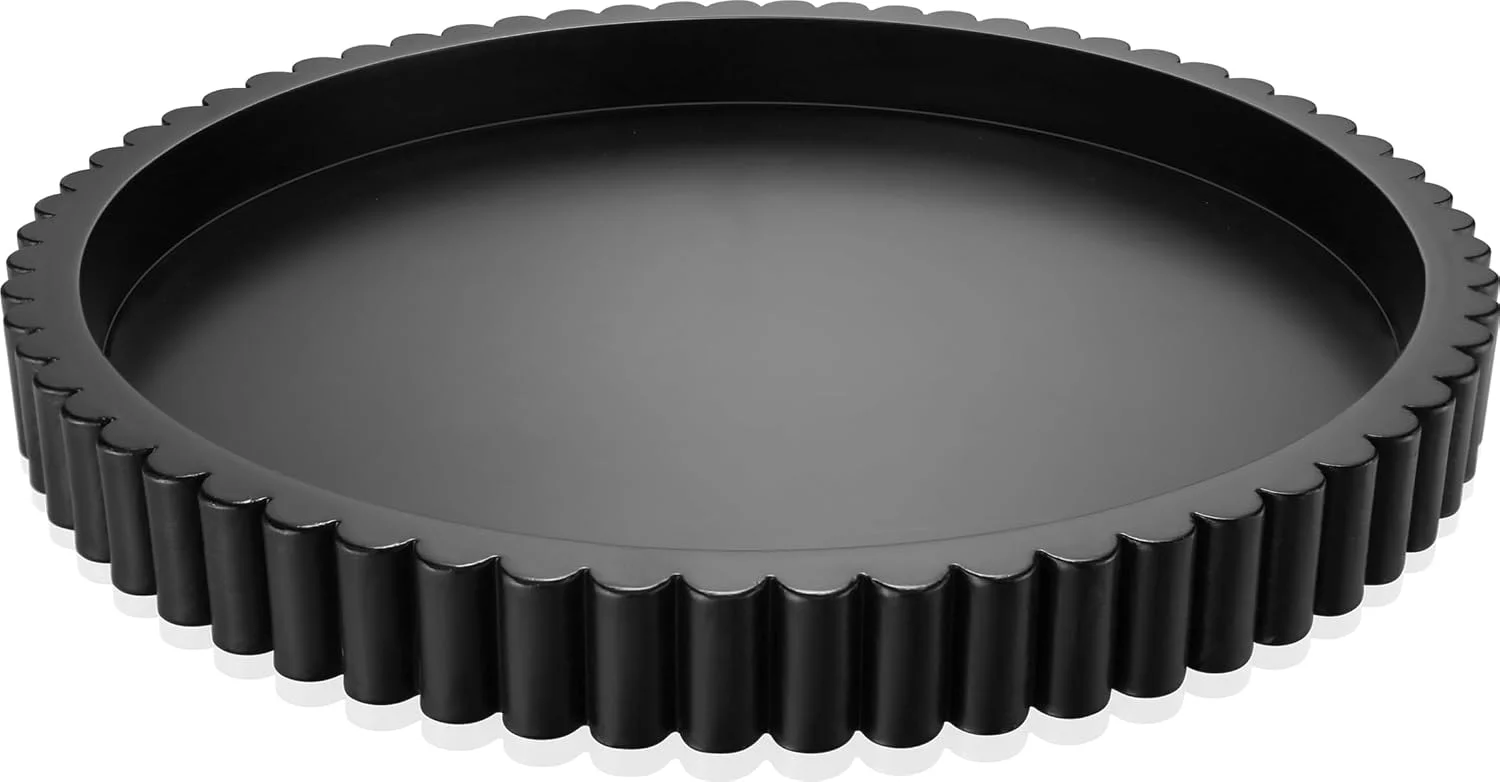 Handmade 12in Decorative Tray for Coffee Table Tray Decor, Black Wooden Decorative Round Tray for Kitchen, Living Room,