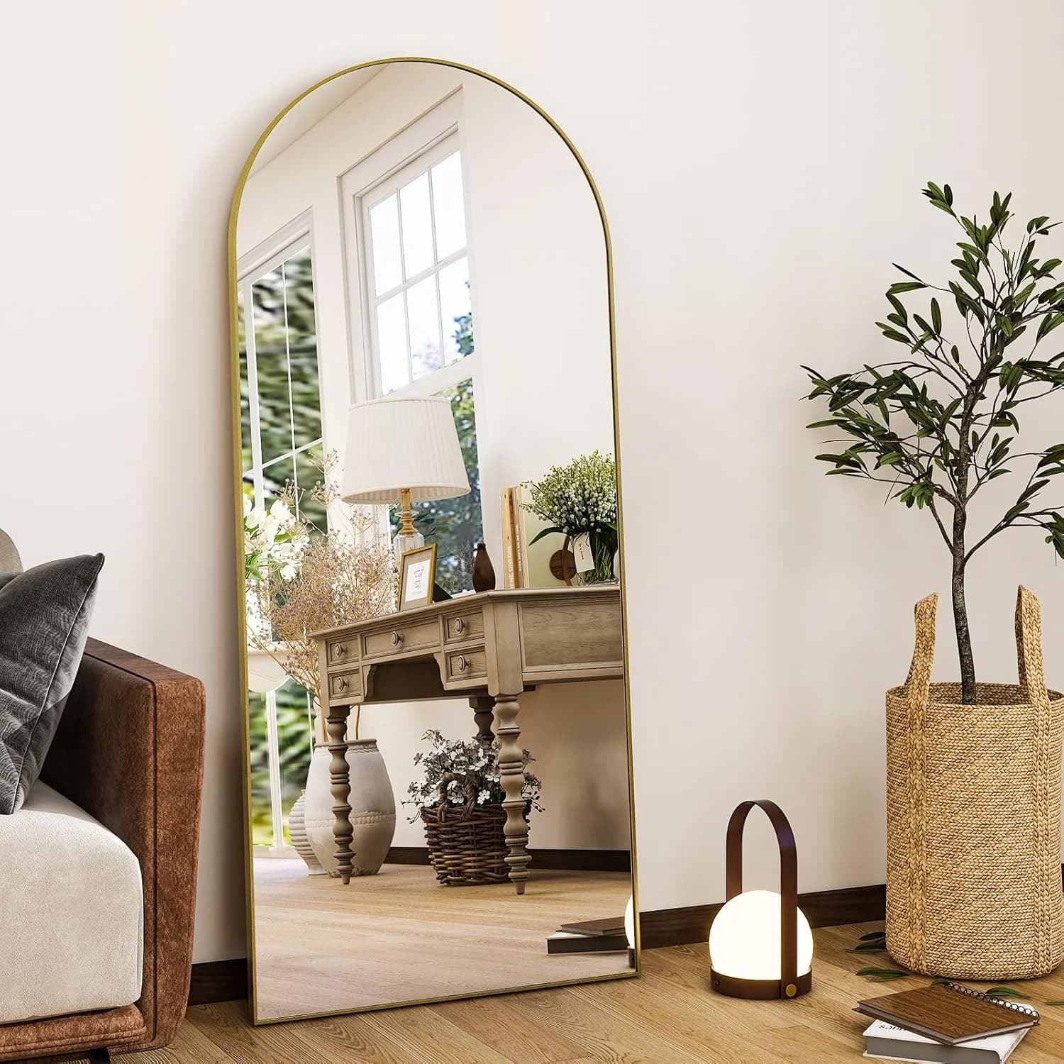 HARRITPURE 56"x21" Arched Full Length Mirror Floor Mirrors