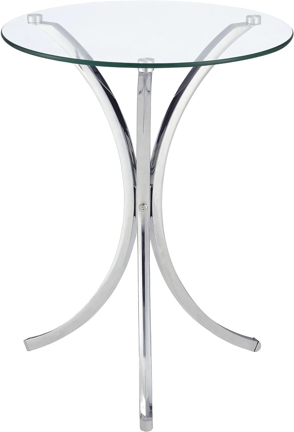 Coaster Home Furnishings - Eloise - Glass and Metal - 18-Inch Round Glass Top Contemporary Side Table with Curved Frame