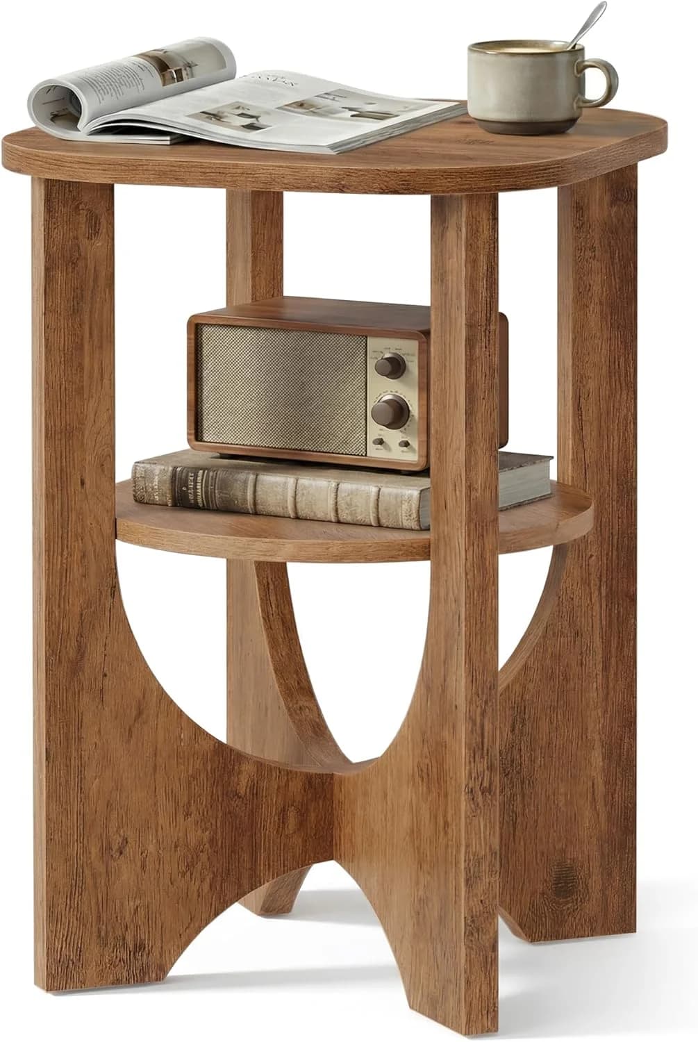 VASAGLE Side Table, 2 Tier Small Accent End Table, Nightstand