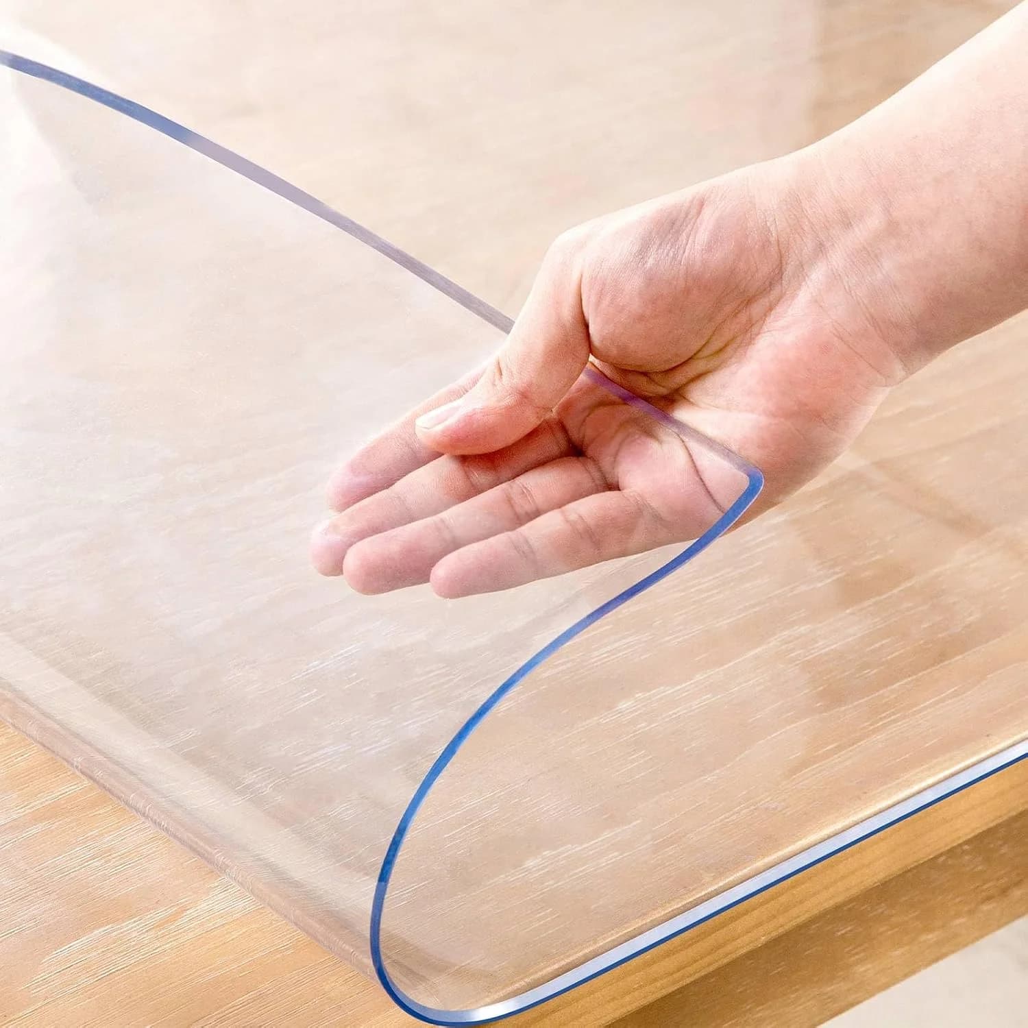24 x 48 Inch Clear Table Cover Protector, 2mm Thick Clear Table Protector for Dining Room Table, Plastic Table Cover, Wa