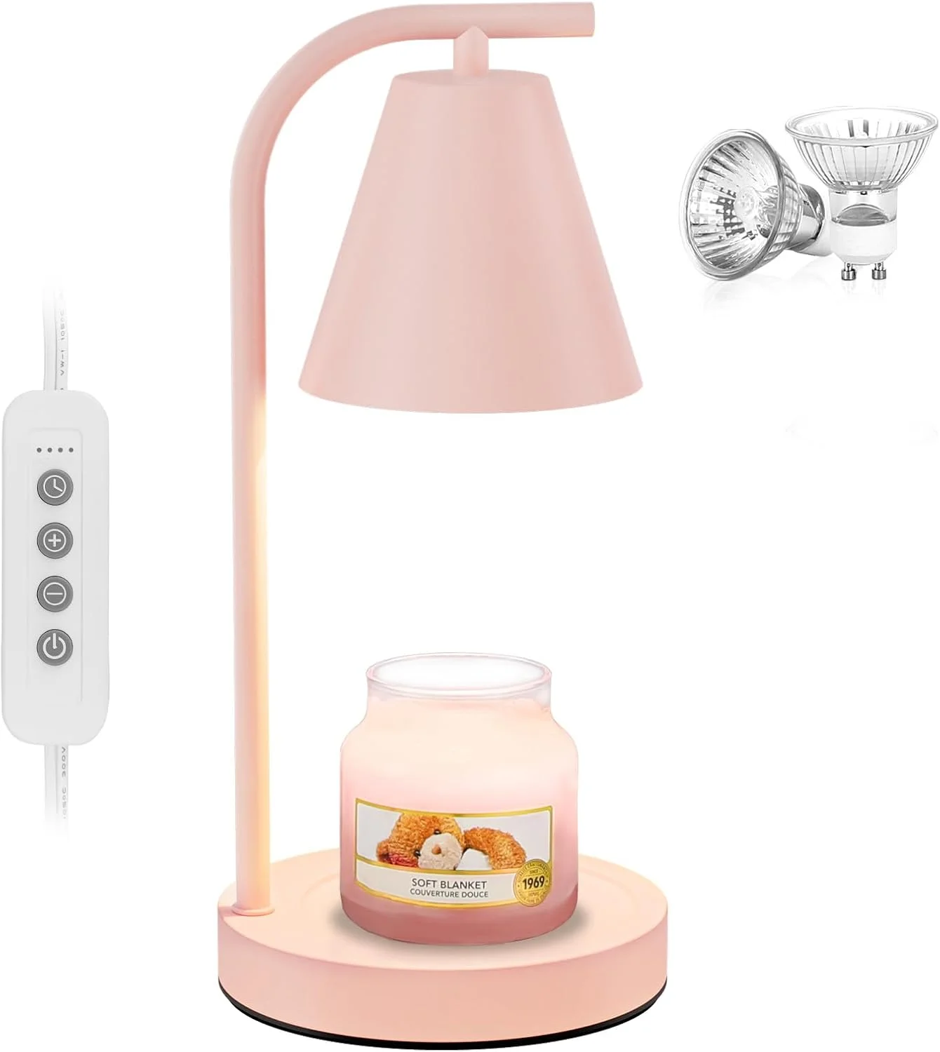 Pink Candle Warmer Lamp - with Timer & Dimmer, Cozy for Women Mom, Modern Home Decor House Warming Gifts Wax Melt Warmer