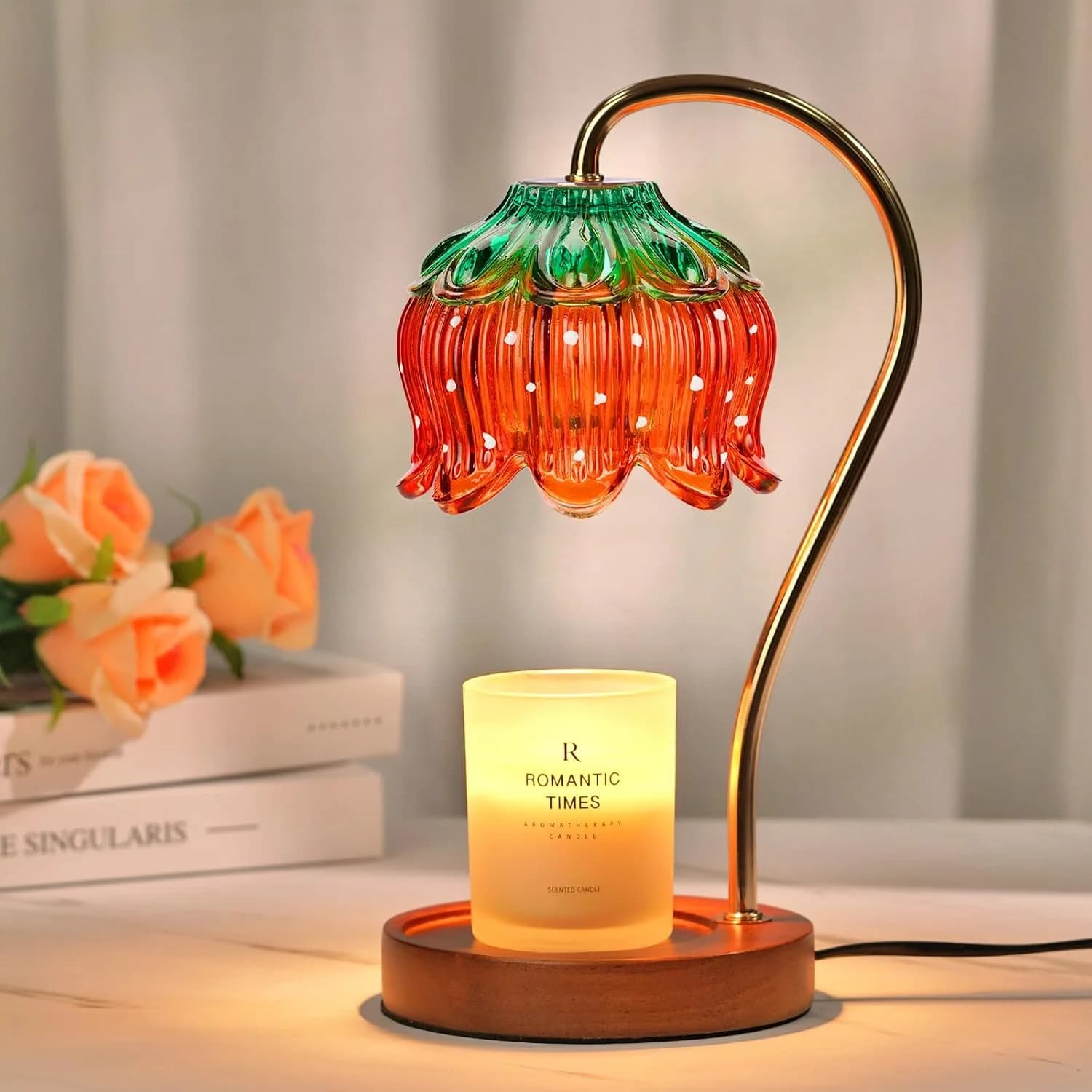 Funistree Flower Candle Warmer Lamp with Timer, Dimmable Candle Lamp Warmer, Christmas Birthday Gifts for Women Mom Her,