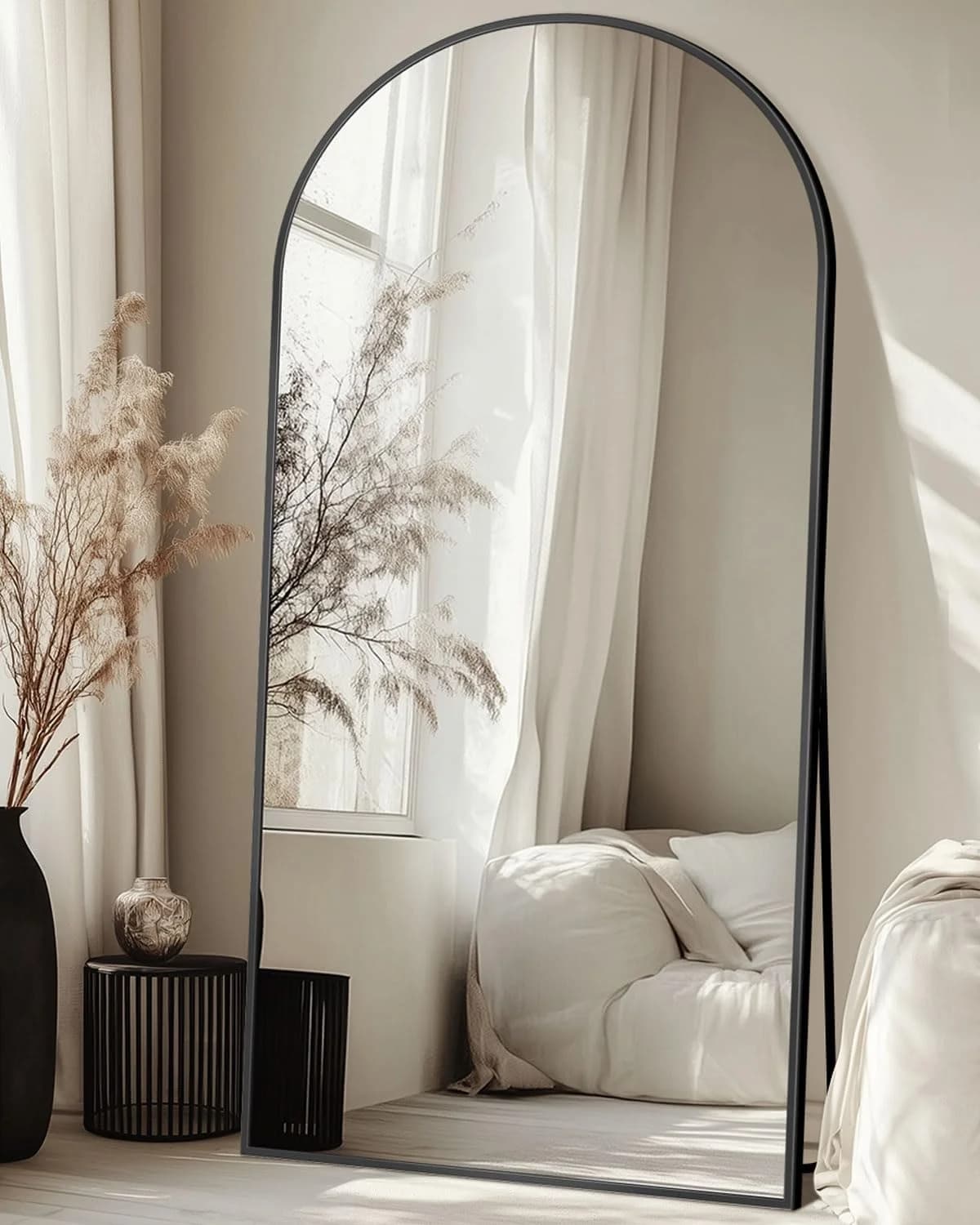 71"x28" Arched Full Length Mirror with Stand,Full Body Floor Mirror