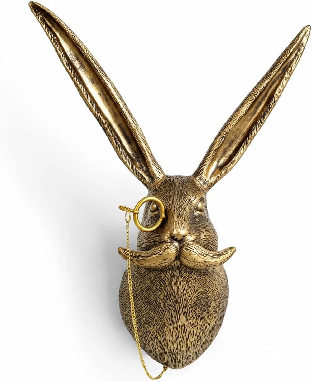 UITWMKTG Gold Animal Head Wall Decor Wall Sculpture Home Decor Statue for Living Room Office Bedroom Modern Decor for Me