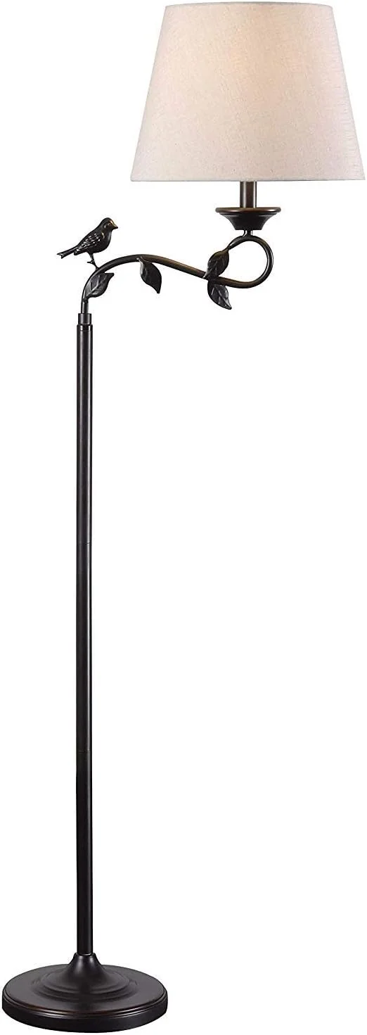 Kenroy Home Birdsong Swing Arm Floor Lamp with Oil Rubbed Bronze with Gold Highlights Finish, Rustic Style, 60" Height,