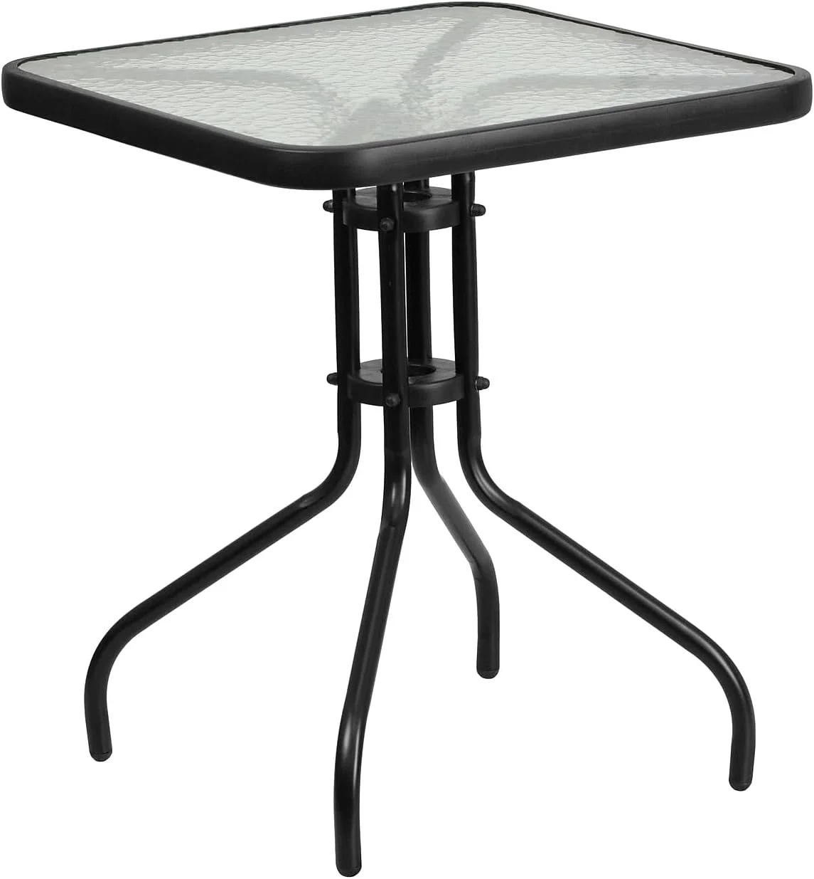 Flash Furniture Barker 23.5" Square Indoor/Outdoor Tempered Glass Patio Side Table, Outdoor Patio Table for Commercial o