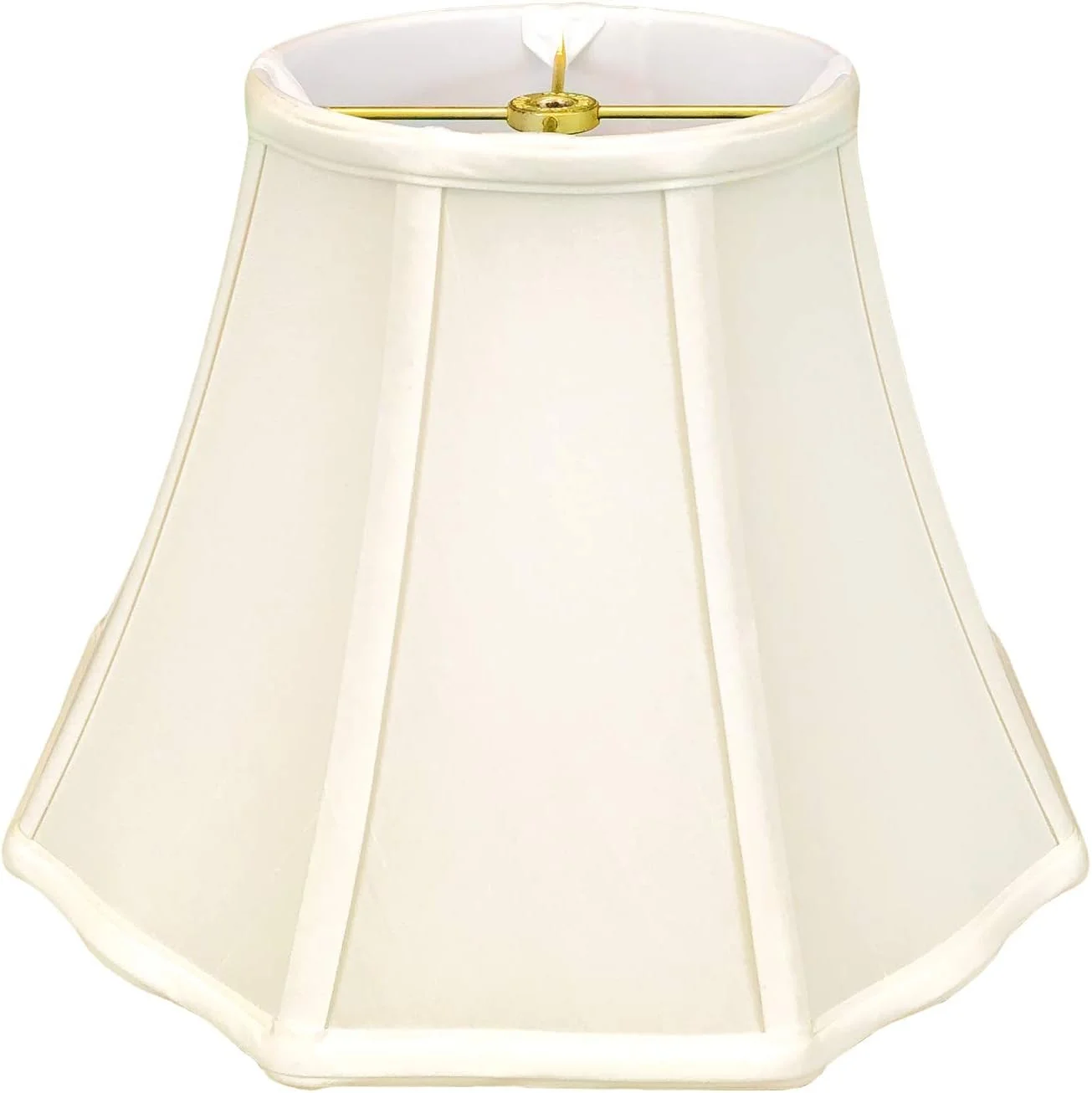 Royal Designs, Inc. BSO-701-14EG Flare Bottom Outside Corner Scallop Basic Lamp Shade, 8 x 14 x 11, Eggshell