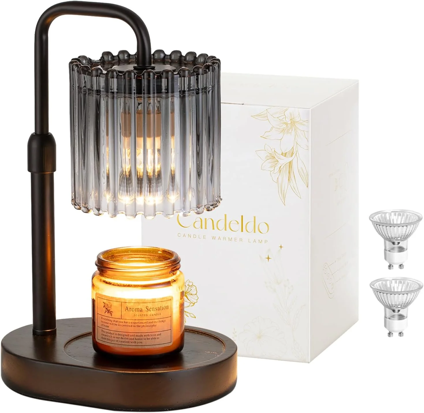 Candeldo Candle Warmer Lamp with Timer: Black Wax Melt Warmer