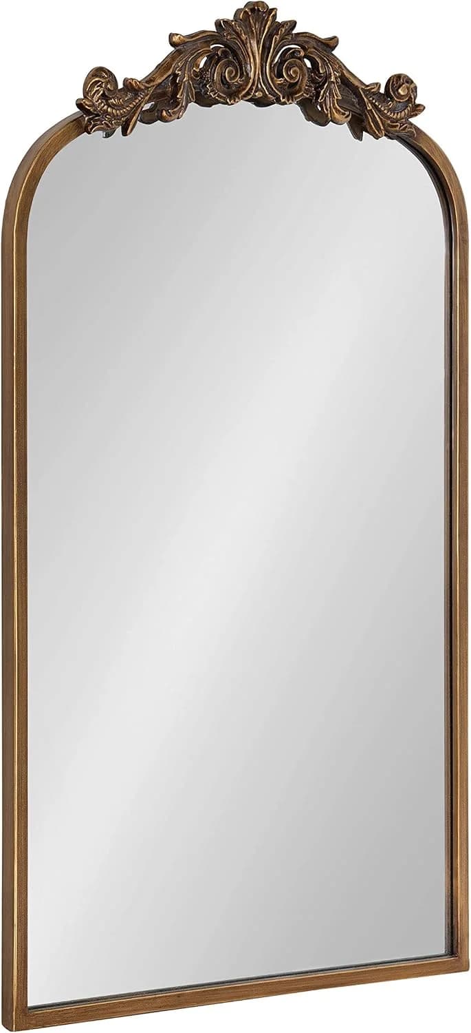 Kate and Laurel Arendahl Traditional Arch Mirror, 19 x 31 , Gold, Baroque Inspired Wall Decor