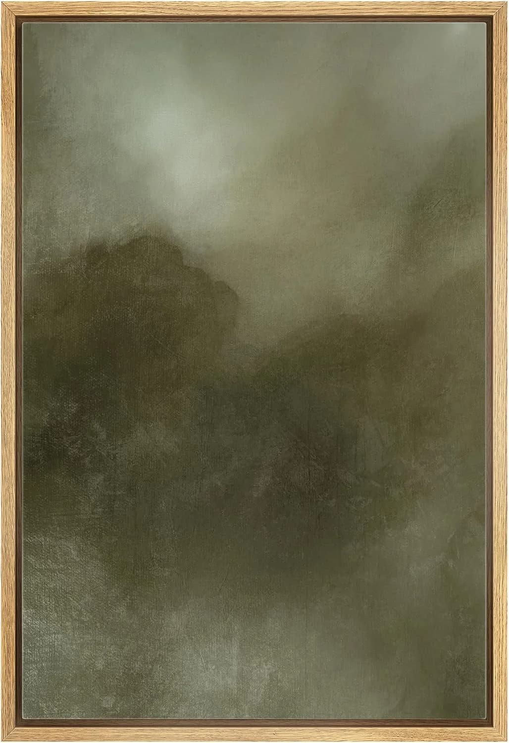 wall26 Framed Canvas Print Wall Art Abstract Minimalist Green Toned Misty Neutral Landscape Relax/Calm Multicolor for Li