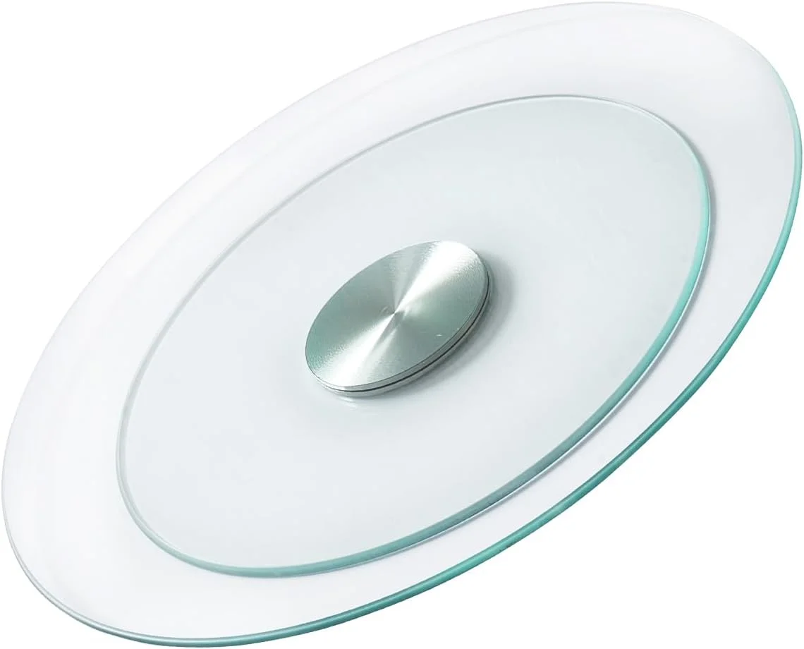 VEVOR 20 in Glass Lazy Susan Turntable, 360° Rotation Round Clear Tabletop Rotating Tray, Tempered Glass Dining Table Ce