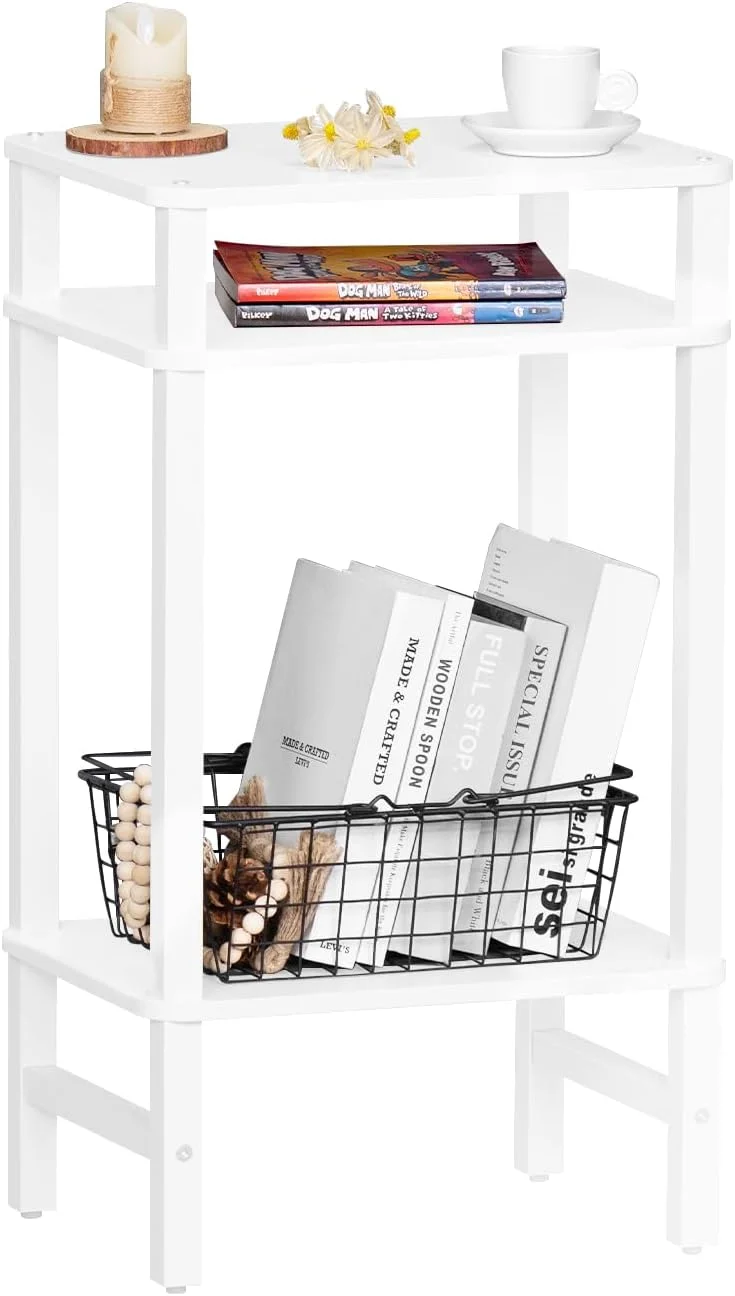 YUFAM Industrial End Tables for Living Room, White