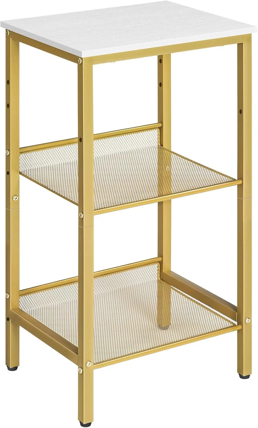 HOOBRO Tall Side Table, 3-Tier Telephone End Table, Small Tall Nightstand