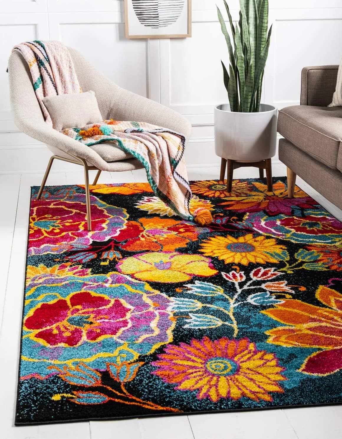 Unique Loom Lyon Collection Area Rug - Kennedy (3' 3" x 5' 3" Rectangle, Black/ Green)