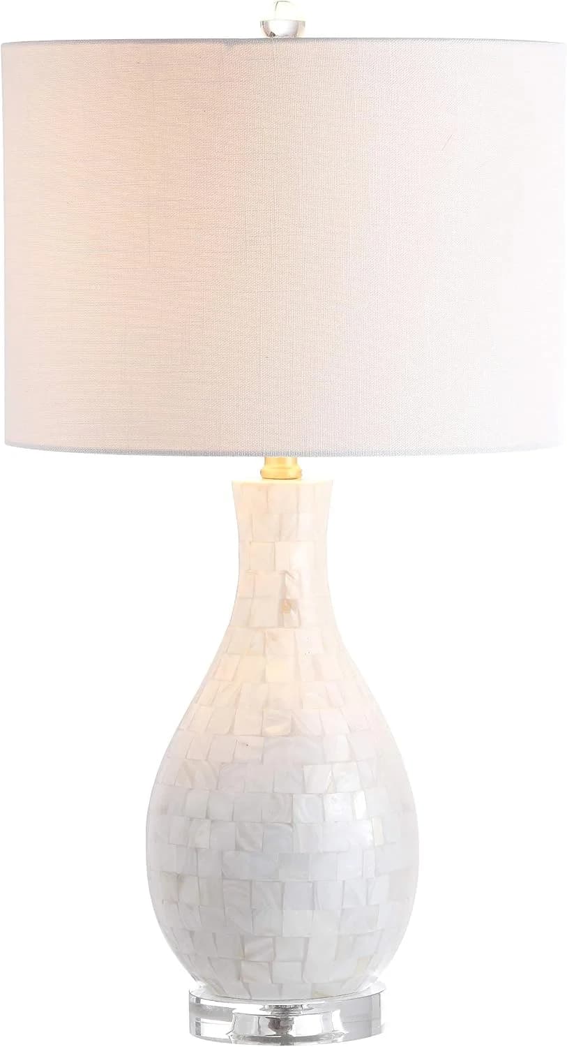 JONATHAN Y Josephine 26.5" Mother of Pearl Seashell Table Lamp, White
