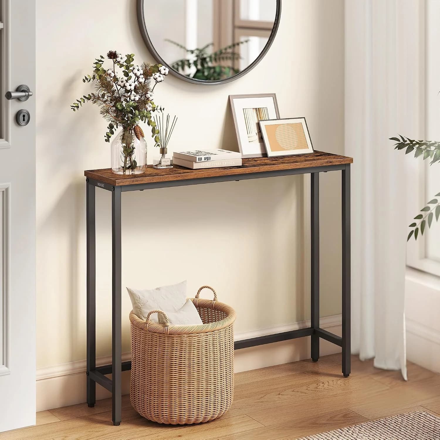 VASAGLE 31.5" Console Table, Narrow Behind Couch Table, 1 Tier