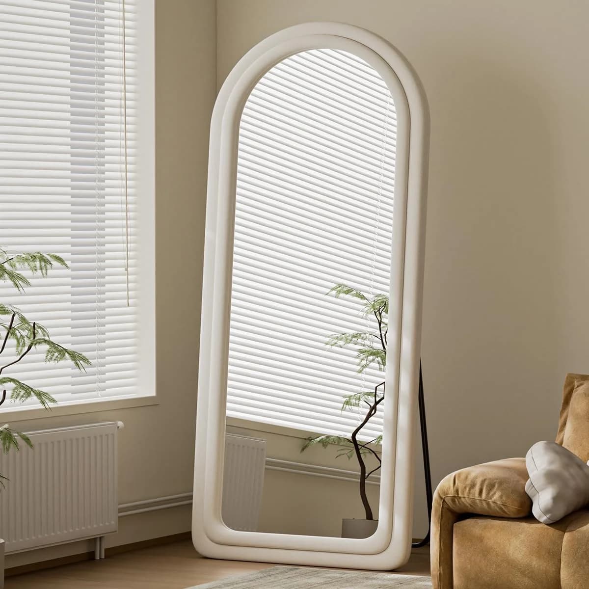 Koonmi 63"x24" Arched Full Length Mirror, Floor Mirror with Stand
