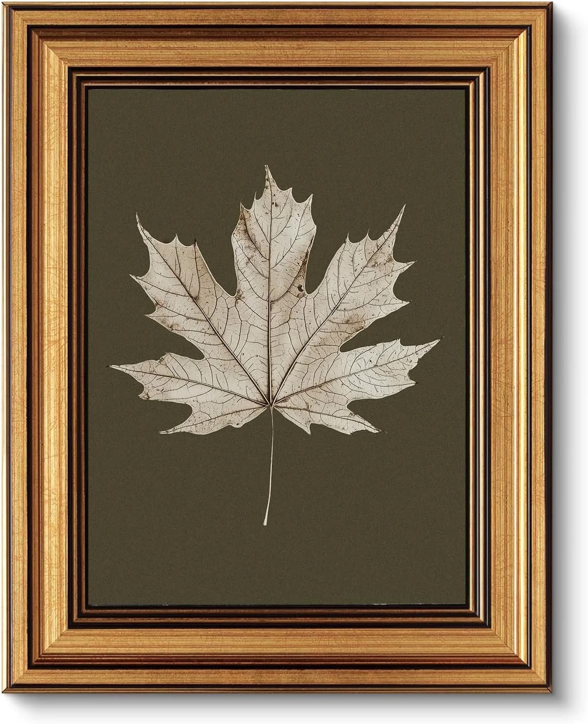 VIYYIEA Vintage Gold Framed Wall Art for Living Room, Maple Leaf Canvas Prints Home Decor, Oil Painting Picture, Bedroom