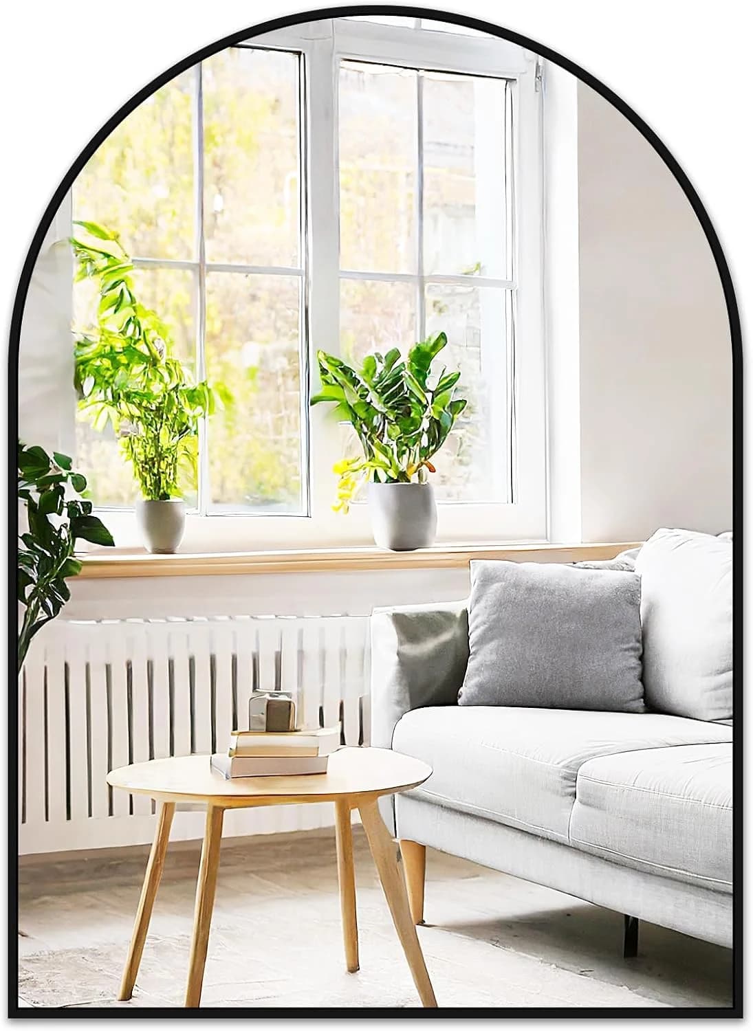 Black Arched Bathroom Mirror for Over Sink 30x40, Large Wall Arch Mirror
