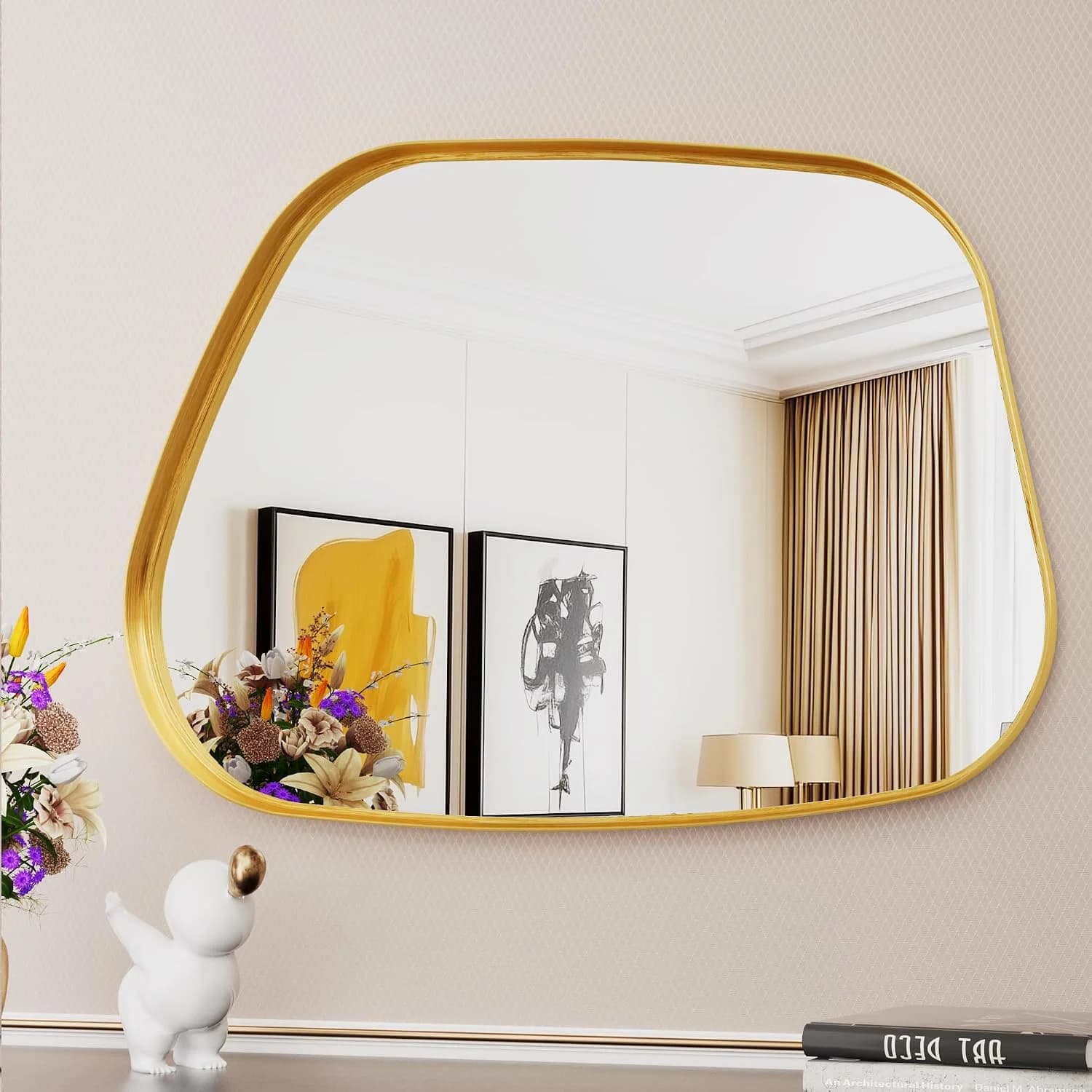 Irregular Wall Mirror 22"x30" Bathroom Mirrors Asymmetrical Artistic Decorative for Living Room Bedroom Bathroom Hallway