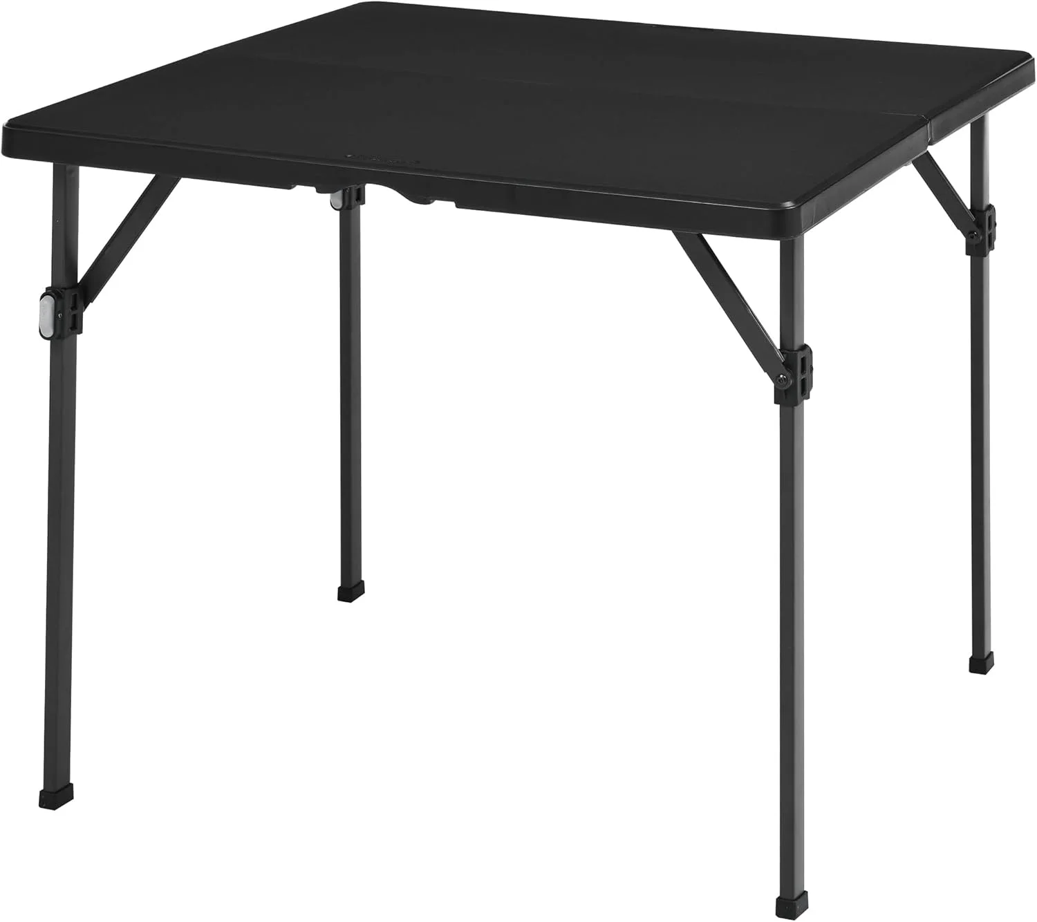 Amazon Basics 34 inch Portable Sturdy Folding Dining Table with Carrying Handle, Space Saving Storage, Square, 33.9 x 29