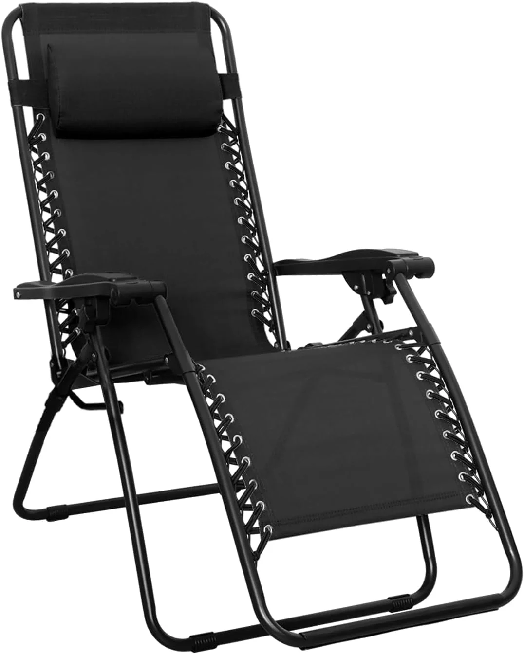 Amazon Basics Zero Gravity Lounge Chair with Pillow, Foldable Outdoor Reclining Chair for Patio and Beach, Weather-Resis