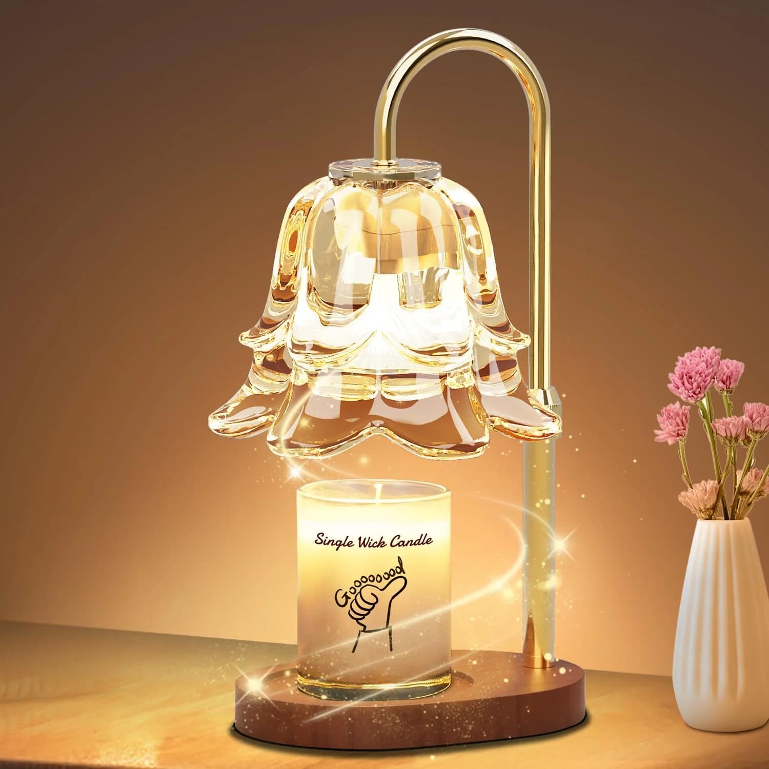 Candle Warmer Lamp with Timer, Upgraded Dimmable Wax Melts Warmer for Jar Candles, Height Adjustable Candle Lamp, Birthd