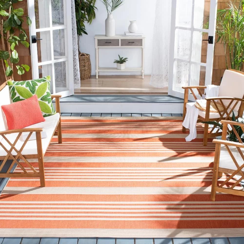 SAFAVIEH Courtyard Outdoor Area Rug 8x10, Large Terracotta CY6062-241